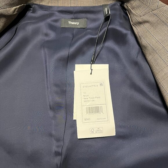 THEORY ETIENNETTE 3pc. PANT SUIT PLAID SIZE 10/12 - Picture 2 of 16